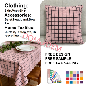 파우더 포그 체크 자카드 원단 300G 내구성 있는 체크 원단 베개 및 남녀 의류에 적합 - Product Image 3