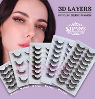 Faux cils Bundle Dropshipping 4/8/10/16/20 Paires Cils Bundle 3D Strip Falsies Lashes avec Entrepôt aux USA