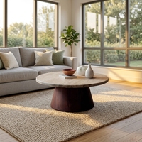 Ensemble de tables basses compactes de style Wabi-sabi, modernes et minimalistes, en pierre naturelle, pour petits appartements