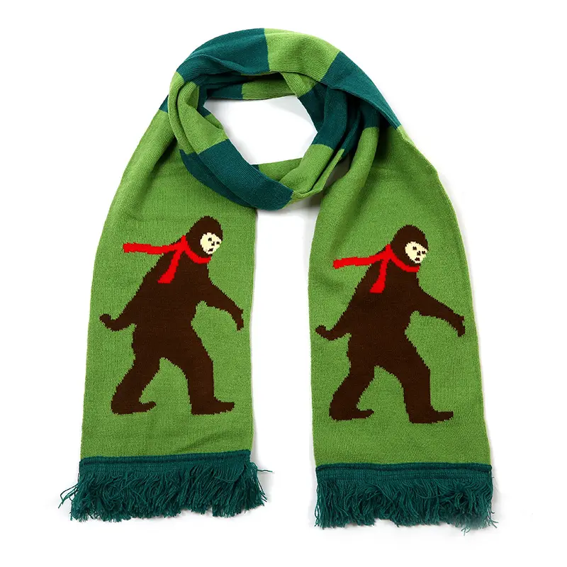 Toptan Logo özel fabrika fiyat akrilik örme futbol kulübü eşarp/örme yetişkin kış eşarp