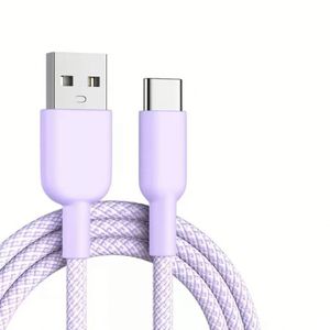 60W Phone Charger Cable Type C Quick Charge <b>USB</b>-C Power Adapter Cable Nylon Braided Data Cables - Product Image 2
