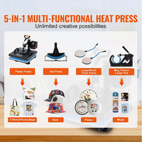 Presse à chaud numérique 3 en 1 de 38x38 cm pour t-shirts, mugs, casquettes, impression par transfert thermique par sublimation 110V/220V