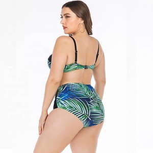Costume da bagno a vita alta con ferretto Sexy di grandi dimensioni Bikini <span class=keywords><strong>Push</strong></span> <span class=keywords><strong>up</strong></span> Slim taglie forti - Product Image 2