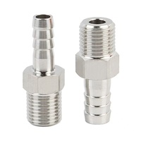 Raccord de tuyau hexagonal pagode SS304, connecteur mâle BSPT 1/4" vers tuyau 6mm, raccord de tuyauterie haute pression air/eau, fourniture d'usine