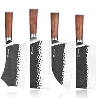 Fonctions : Utilisation de l'AsiaKey, couteau à viande en acier inoxydable écologique de 8 pouces, manche en bois de rose forgé à la main, motif de tigre, ensemble de couteaux