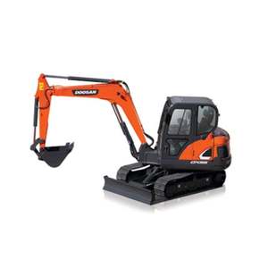 Mini-excavatrice sur chenilles d'occasion de marque coréenne Doosan DX55 en bon état avec moteur Yanmar, pompe hydraulique et moteur - Product Image 1