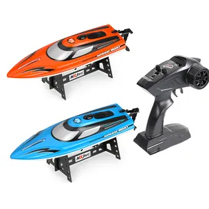 QS nuovo Design giocattolo per bambini RC motoscafo 2 colori radiocomando impermeabile multifunzione nave ad alta velocità con luce notturna