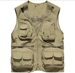 Bán Hot Chất Lượng Cao Đồng Phục Làm Việc Vest 100% Sợi Polyester Không Tay Nhiều Túi Làm Việc Tectical Phản Quang Vest