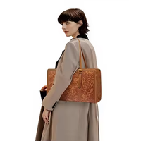 Sacs à main d'hiver pour femmes en PU brodé avec fermeture à glissière, grand format et fonction USB