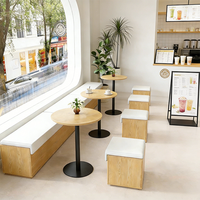 Meubles de restaurant modernes combinables, bancs modulaires, table en bois massif, chaise pour hôtel, café, salon de thé