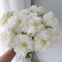 Gerbera artificielle en soie blanche, branche courte, réaliste, faite à la main, pour mariage, Saint-Valentin, Pâques