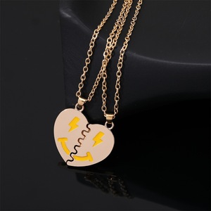 Collar de joyería de moda con colgante de corazón de sonrisa chapado en oro de nuevo estilo con cadenas de moda de diamantes para mejores amigos - Product Image 2