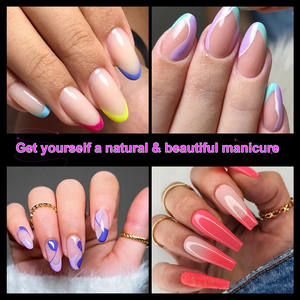 600PCS Boxed <span class=keywords><strong>Full</strong></span> Clear <span class=keywords><strong>Cover</strong></span> Nagels pitzen Set Thin Crystal Style mit halb mattem Finish und No-File Fit für euro amerikanische Nail Art - Product Image 5