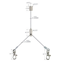 Support de fil de pince de câble de matériel de montage au plafond de 1.5*2000mm Kit de suspension de fil de 2 jambes avec des crochets de pression pour des lumières de panneau