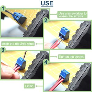 Aismartlink KF301 PCB <strong>Terminal</strong> <strong>Block</strong> 5mm Pitch 2P 3P 4P Mount Screw Connector Blue for <strong>Breadboard</strong> with Phillips Screwdriver - Product Image 2