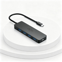 Hub universel à 4 ports avec entrée USB-C, répartiteur USB 3.0 pour connecter des imprimantes, des clés USB et d'autres accessoires USB sans pilotes supplémentaires