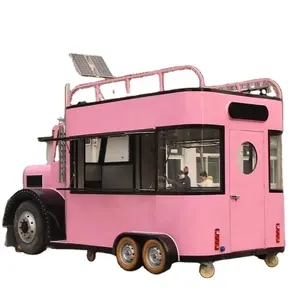 Concession Stand Ice Cream cart Mobile food truck Coffee Van Drivable Electric Food trailer with Grill and bar