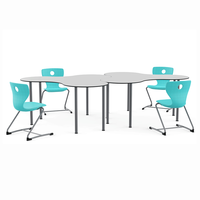 Meubles scolaires, table d'étude pour étudiants, table en forme de rein, bureau d'activités en forme de U
