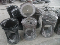 Lanterne commémorative personnalisée de Style européen, vente en gros, pierre naturelle, granit, chandelle de cimetière, lanternes commémoratives