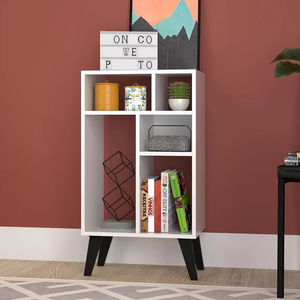 Comfort Warren <strong>Mid</strong> <strong>Century</strong> Modern <strong>Bookshelf</strong>, Shelves with Different Shape and Size, Closed Back Design, Perfect Bookcase - Product Image 1