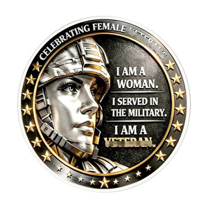 Moneda Conmemorativa Coleccionable de Metal con Diseño de Placa Militar y Collar de Perlas, con la Frase '<span class=keywords><strong>El</strong></span> Coraje No Conoce Género', para Mujeres en Servicio - Product Image 6