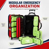 Sac de traumatologie EMS, sac de sauvetage pour premiers intervenants, sac à roulettes modulaire, sac à dos médical, réponse aux urgences, ambulance réfléchissante