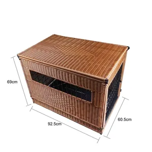 2020 Hot Sale Wholesale Stocked 2-in-1 Collapsible Pet Dog Crate End Table Kennel Wooden Fog Kennel