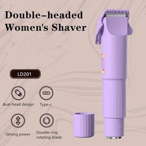 Depiladora Eléctrica 2 en 1 para Mujer, Depiladora de Doble Cabezal, Recortadora de Bikini, Depiladora Corporal, Maquinilla de Afeitar Portátil para Cuerpo y Rostro - Product Image 4