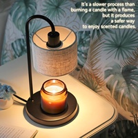Lampe chauffe-bougies moderne personnalisée Abat-jour en tissu 35W/50W Ampoules halogènes Lampe de table parfumée pour chambre/salon Décoration intérieure