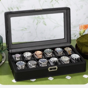 Caja Organizadora de Gafas de Sol y Relojes de Piel Sintética Negra Ecológica con Forro de Terciopelo, Caja Organizadora para Relojes y Gafas - Product Image 6