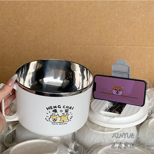 เฮงเชย์ ชามสแตนเลสมีฝาปิด ลายการ์ตูน ปิดสนิท สำหรับใช้ในบ้าน - Product Image 1