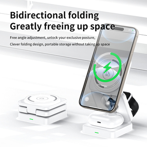 Prodotti di Punta per Dropshipping: Caricatore Wireless Magnetico Pieghevole Leggero 15W 3 in 1 per iPhone, Formato Mini, Logo Personalizzato, Regalo - Product Image 3