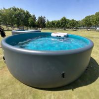 Piscine gonflable ronde personnalisée en PVC avec technologie Drop Stitch, réservoir d'eau pliable pour la maison, piscine familiale extérieure, vente en gros directe usine
