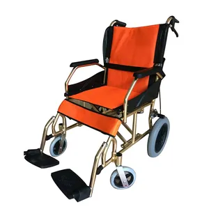 Silla de ruedas plegable de aluminio cómoda para ancianos para personas mayores