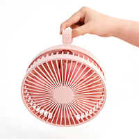 Desktop-Klappventilator, leiser Tischventilator, faltbarer und teleskopischer, über USB wiederaufladbarer Ventilator, 3 Geschwindigkeitsmodi mit 2 Stück 1200-mAh-Akkus