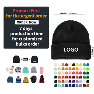 Bán Buôn Cổ Phiếu Thêu Logo Cổ Điển Mùa Đông Dệt Kim Mũ Tùy Chỉnh Beanies Tùy Chỉnh - Product Image 1