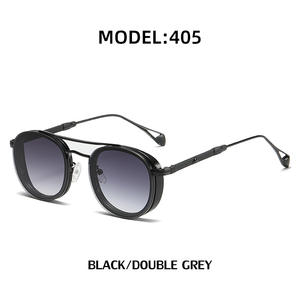 Gafas de Sol Retro Ovaladas Estilo Europeo Americano, Unisex, Marco Negro, Metal y Plástico, Protección UV400 Clase 2, Modelo 2A405 - Product Image 5