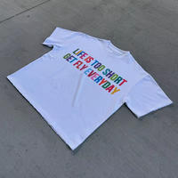 T-Shirt Bianca Personalizzata per Uomo, 230 Gsm Cotone Lavorato a Maglia, Maglietta Streetwear con Stampa Serigrafica