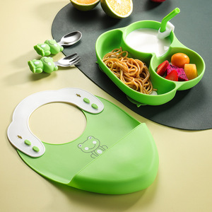 Thiết kế mới trẻ em Silicone bát hút tấm bé ăn Bộ đồ ăn phim hoạt hình dễ thương cậu bé cô gái món quà - Product Image 3