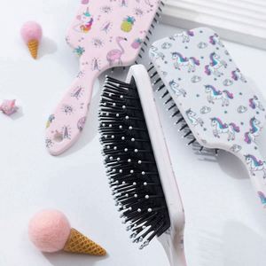 Cepillo de Pelo Antiestático para Mujer, con Mango de Acero y Cerdas de Nailon, para Masaje del Cuero Cabelludo, Peinado y Desenredado de Pelucas Rizadas - Product Image 2