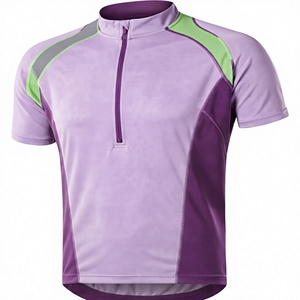 Maillot de cyclisme homme à manches courtes, fermeture éclair intégrale, respirant, pour vélo de route, logo sur le devant, couleur personnalisable, prix de gros - Product Image 1