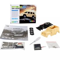 Voiture de police solaire miniature populaire en plastique, véhicule tout-terrain à assembler soi-même, jouet pour enfants