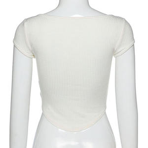 ملابس صيفية قصيرة الأكمام للنساء بلوزة قمصان ملابس غربية ملابس علوي برقبة دائرية - Product Image 6