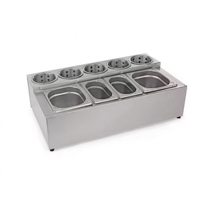Stainless Steel Condiment Caddy Station GN Food <b>Pan</b> Holder Buffet Server for Commercial Kitchen Catering - Product Image 1
