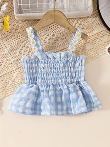 <span class=keywords><strong>Collection</strong></span> Été Petite Fille Short en Denim et Camisole en Coton à Motif Solide dans de Nouveaux Styles - Product Image 4
