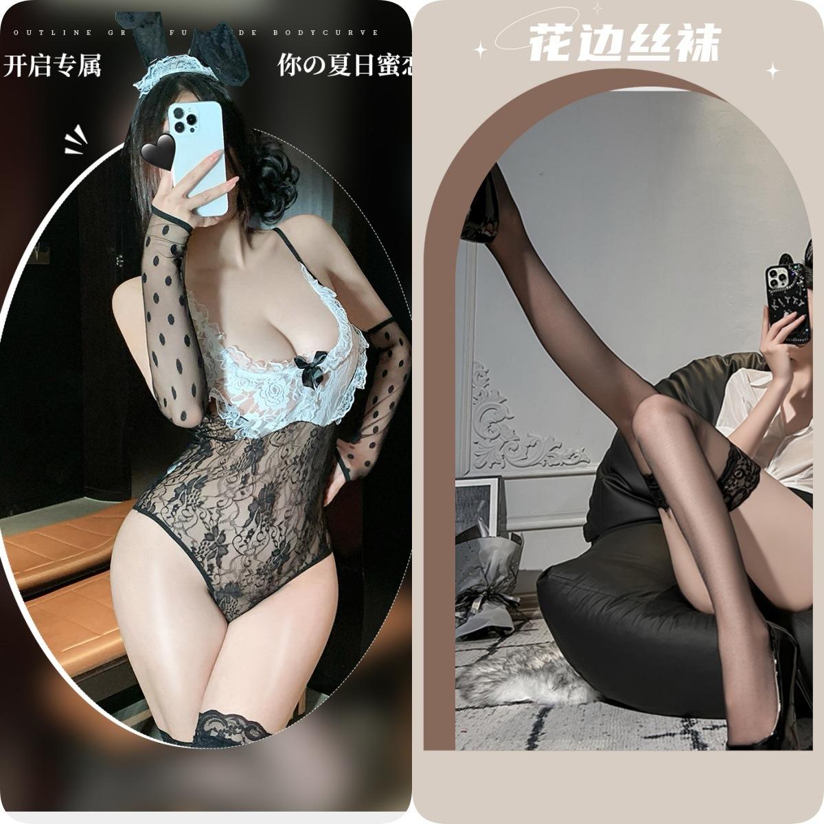 Clothes + Headband + Sleeves*2 + Black Stockings