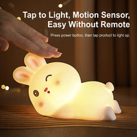 Lampe de nuit en silicone souple, lumière LED pour enfants, bébé, mignonne, tactile, à intensité variable, idée cadeau pour le sommeil