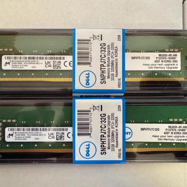 SNPHTPJ7C/32G 2RX8 PC4-3200AA DDR4 3200 ECC RDIMM RAM Server Memory Module