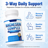 Complément de magnésium OEM 1000 mg avec vitamine D, soutien immunitaire, herbes adaptogènes, activé par les enzymes, 90 capsules