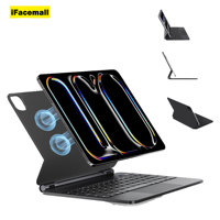 Ifacemall-Étui clavier magique arabe pour tablette sans fil avec affichage numérique pour iPad 10e génération 2022/A16 2025